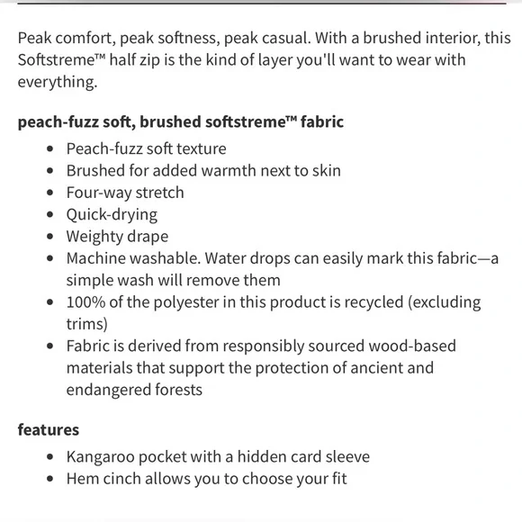 Brushed Softstreme Ribbed Half Zip. Espresso. New With Tags. RARE!!  Size 8 - Picture 9 of 10